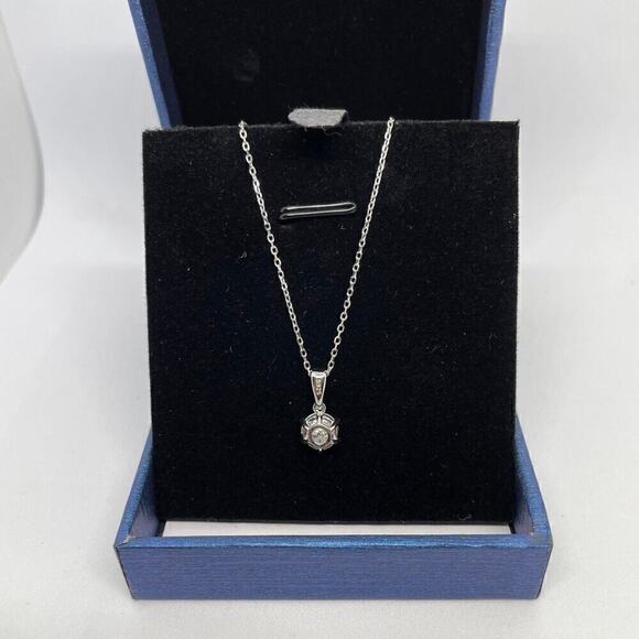 Moissanite Diamond Necklace 2 Carat Pendant Fine Jewelry 925 18k Gold - Picture 3 of 11